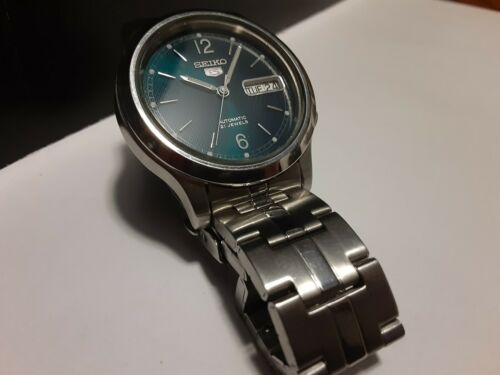 Seiko 5 SNK801 Dark Teal Green Textured Dial Automatic Watch