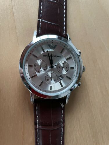 Emporio Armani Mens Watch 28009 Stainless Steel Silver Dial | WatchCharts  Marketplace