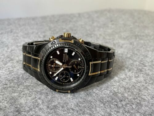 PULSAR BY SEIKO VD67-X002 MENS ION PLATED CHRONOGRAPH