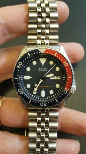 Seiko Automatic Diver 7S26 0028 PEPSI BEZEL Stainless Link