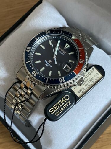 SEIKO 7N42 6A0A NOS SQ Sports 150 Pepsi Diver Watch 1991