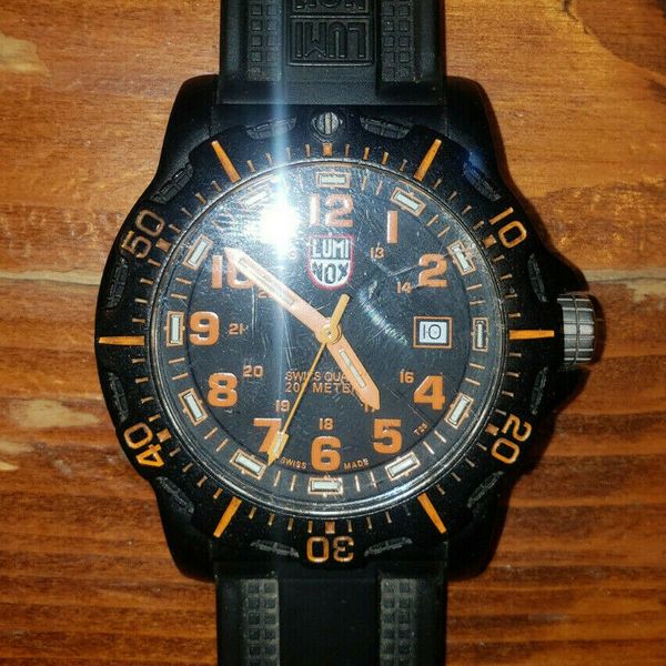 PARTS Luminox Men's 8800 OPS Carbon Series Black Orange Watch parts