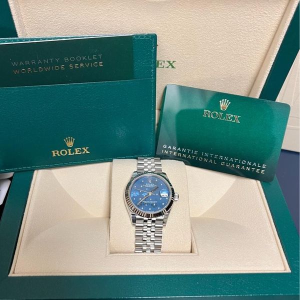 FS: Rolex 278274 Datejust 31mm -beautiful blue floral diamond dial ...