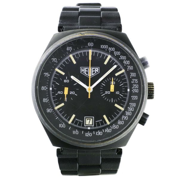 Montre Chronographe Suisse Athos - Boîtier PVD Noir, Valjoux 7734 Manuel - Bracelet Silicone - Occasion
