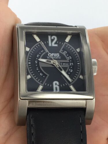 Gents Rectangular Oris Titan 7622 Day Date Automatic Watch