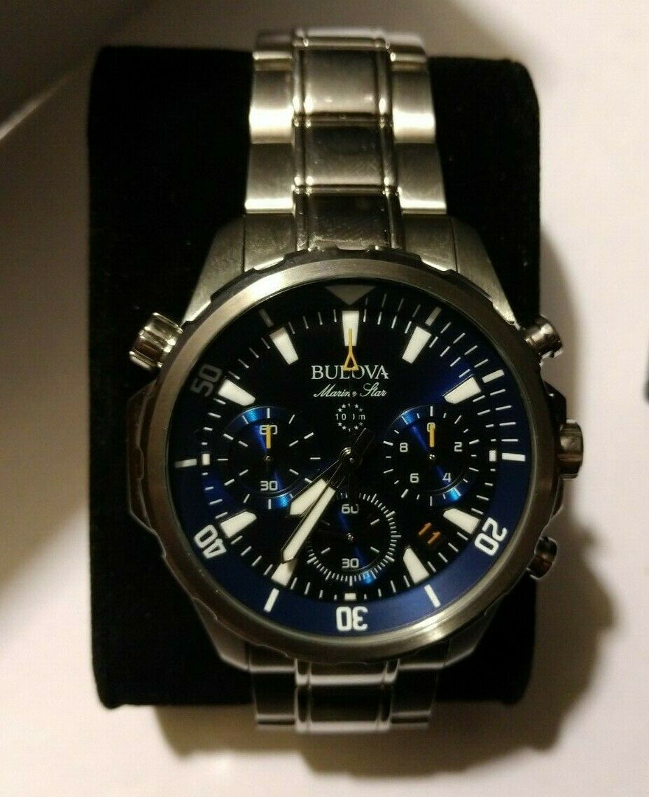 96b256 men's marine star chronograph watch Clearance