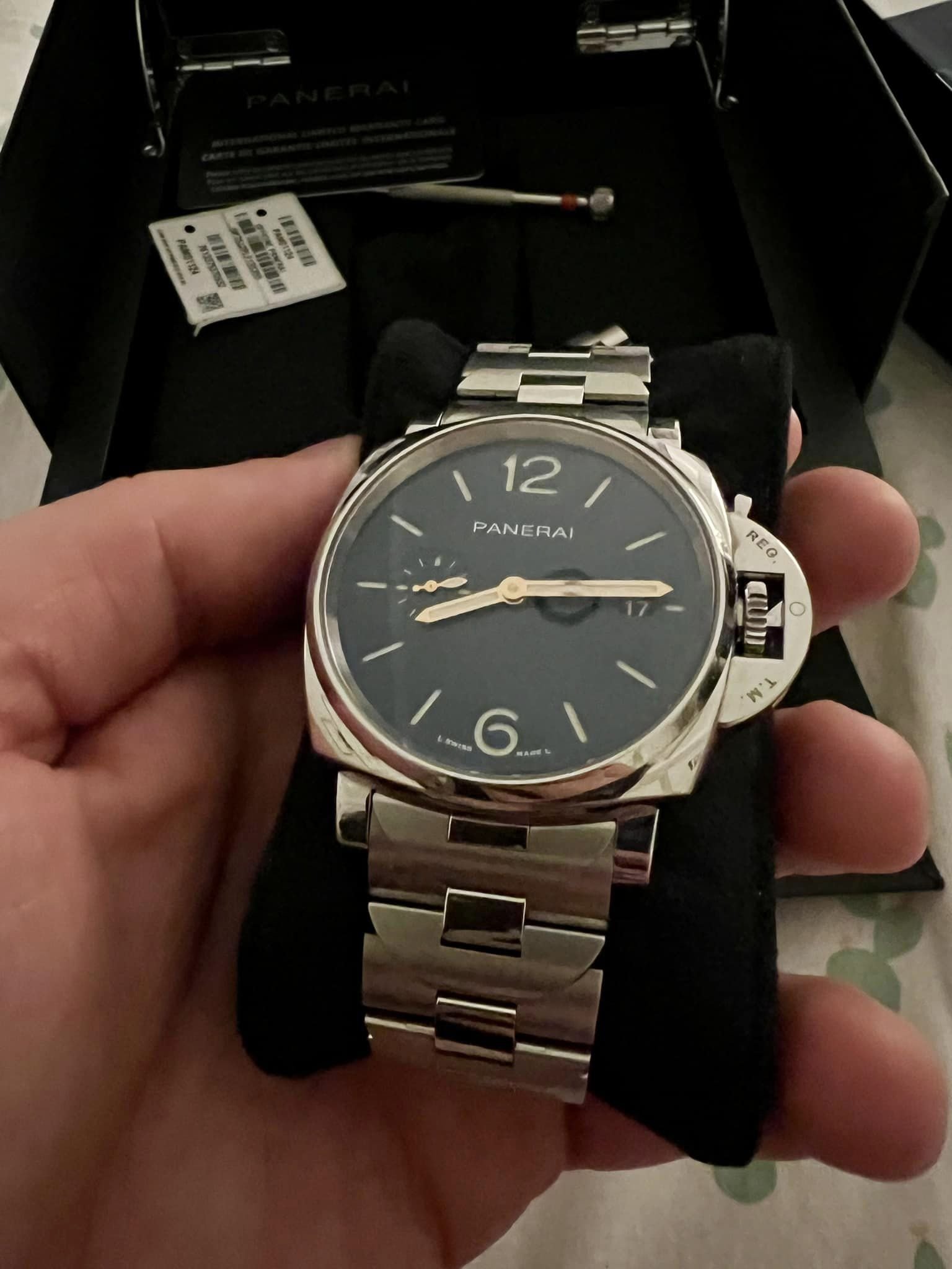 6 000 USD Panerai Due 42mm PAM 01124 Blue Dial Bracelet WatchCharts