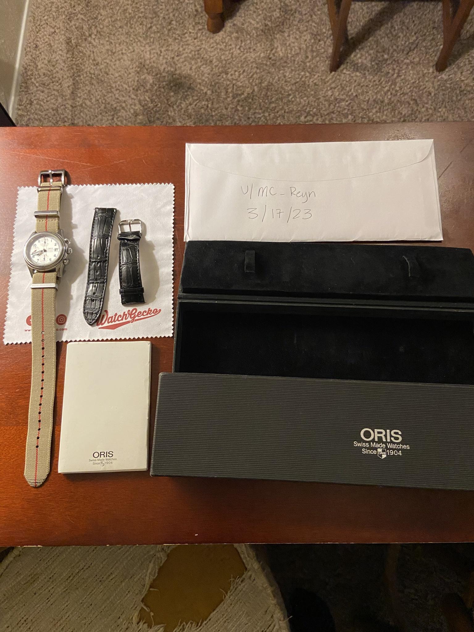 WTS WTT Oris 7493 Automatic Swiss Chronograph FULL KIT 750