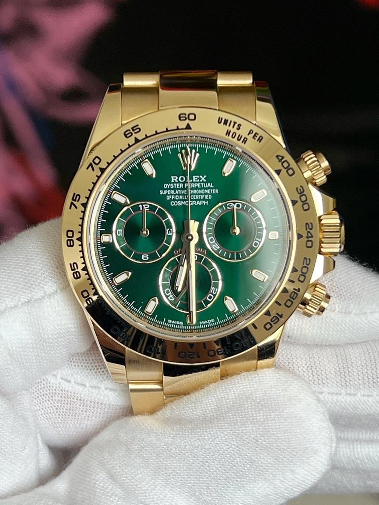 FS Rolex Daytona 116508 Yellow Gold Green John Mayer Mint