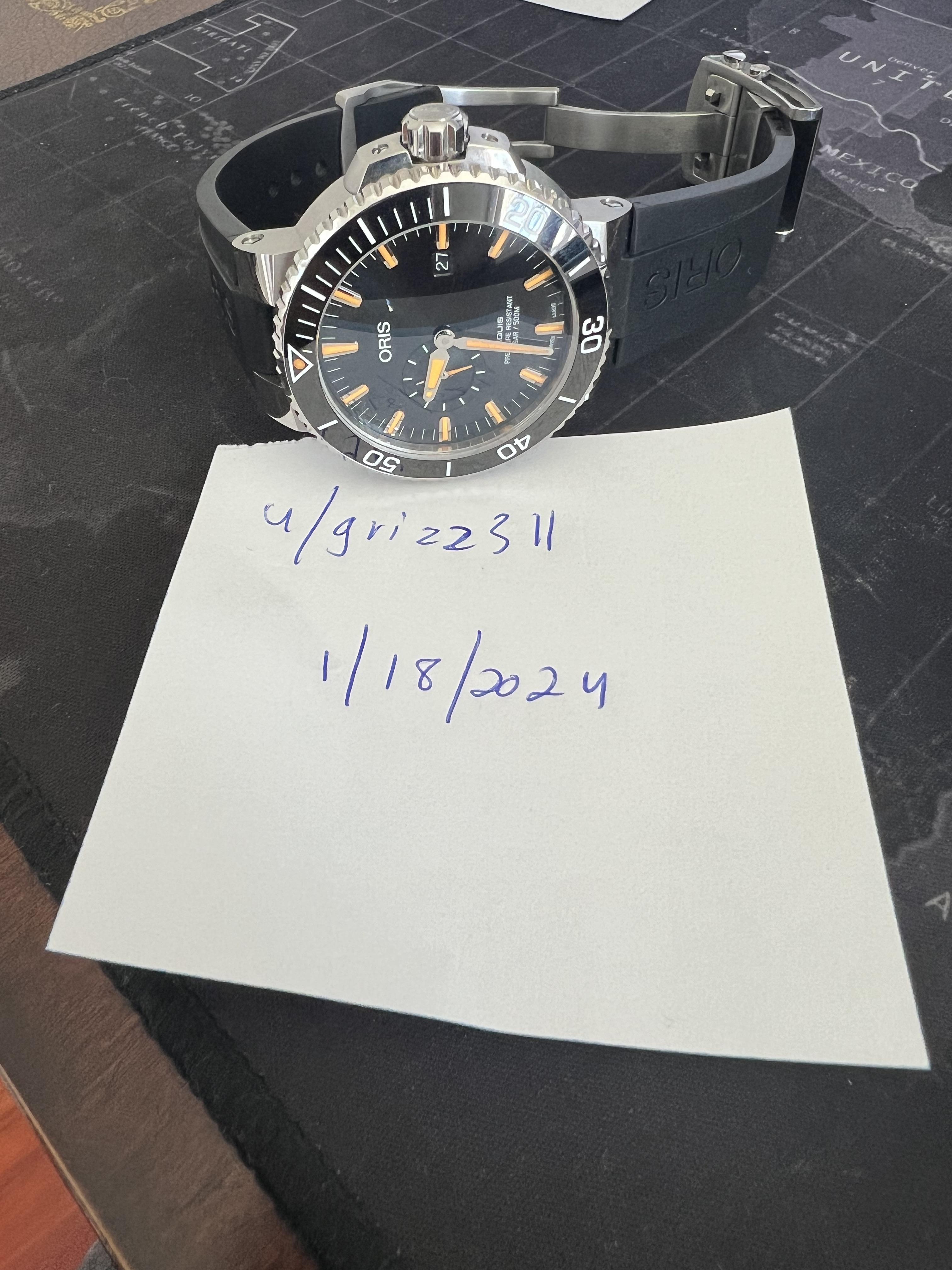 WTS Oris Aquis Small Second Date WatchCharts Marketplace