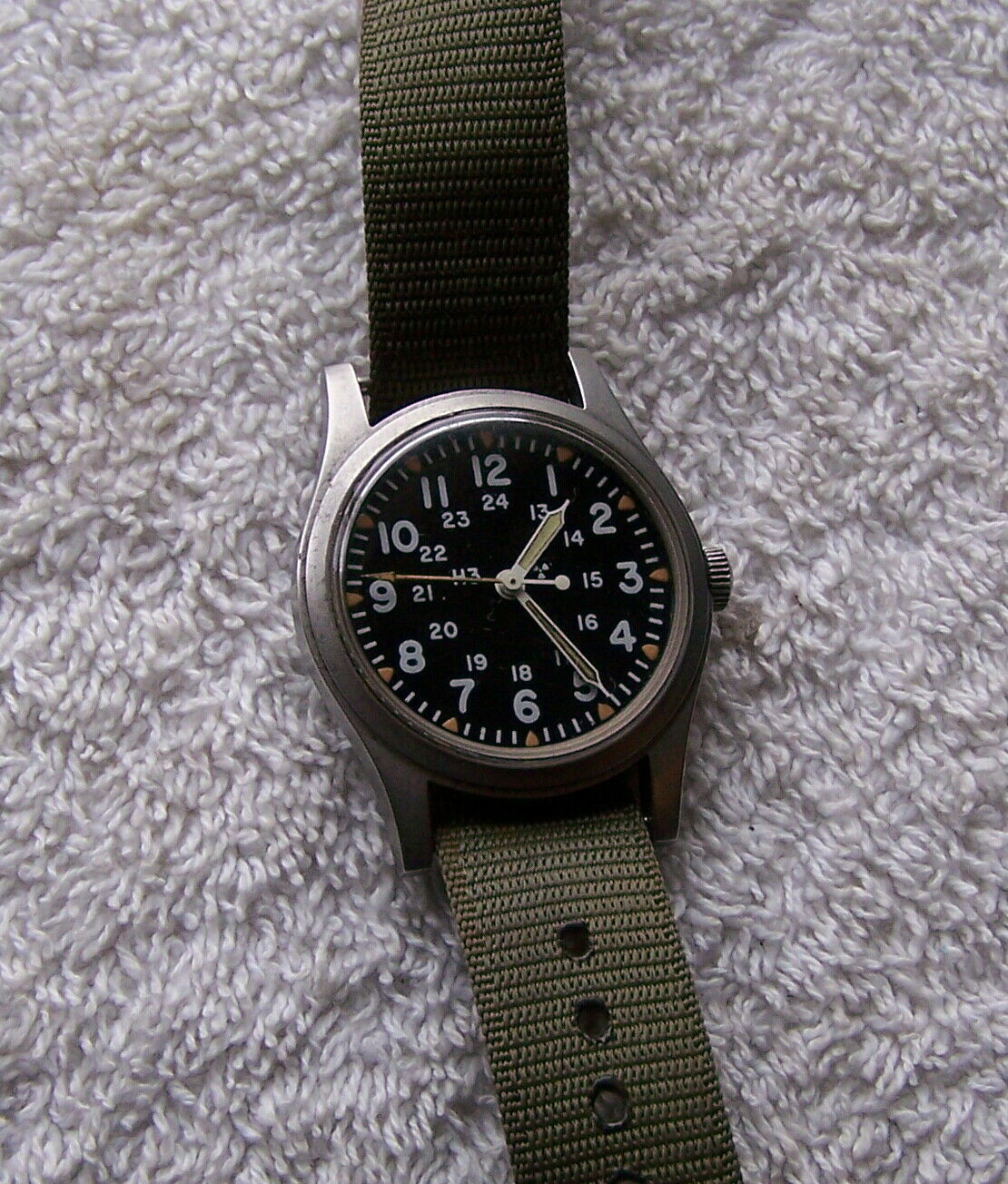 Vintage Hamilton H3 Military Watch Mil W 46374B Mar 1983 Running