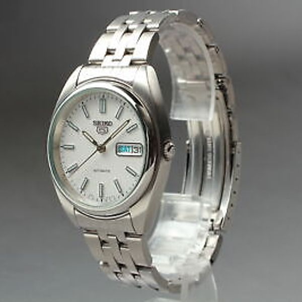 Near MINT] SEIKO 5 7S26-0430 Automatic White Men's Watch From