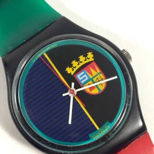 Swatch Watch 1986 - GB111 - SIR SWATCH Gent Originals Red Green - Coat ...