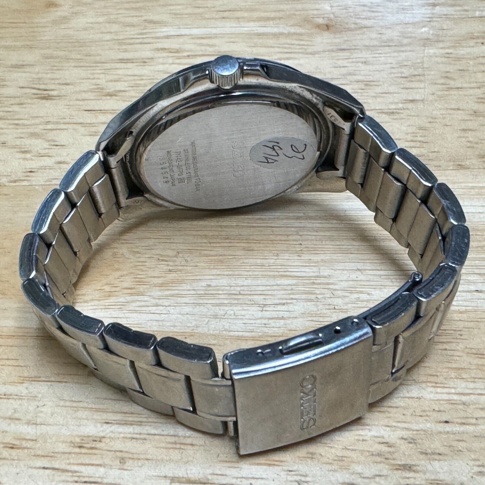 VTG Seiko Quartz Watch 7N42-0FP0 Men 100m Silver Black Steel