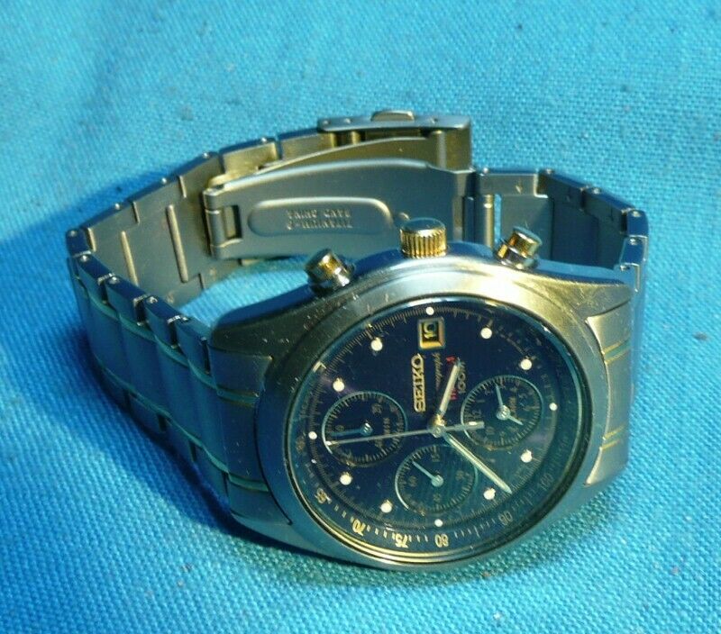 Seiko Titanium Alarm Chronograph 7162 OFDO Men s Wrist Watch