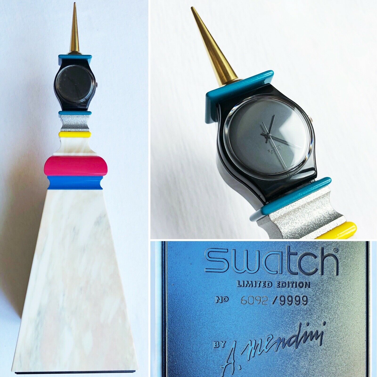 SWATCH MENDINI TOWER 1998 置時計　オブジェ　希少 SWATCH MENDINI TOWER 1998 置時計オブジェ希少