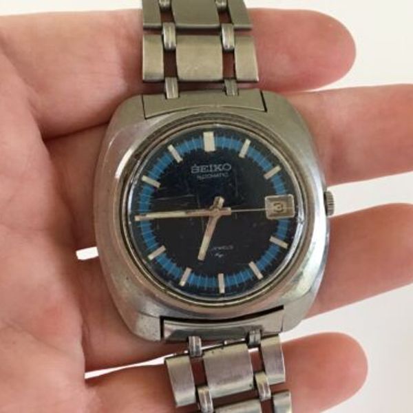 Vintage Seiko 7005-7089 17J Automatic Watch Date Blue on Blue ...