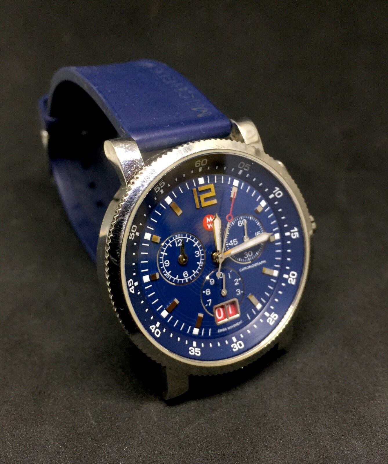 Michele Sport Sail Men s Chronograph Stainless Steel Blue Face