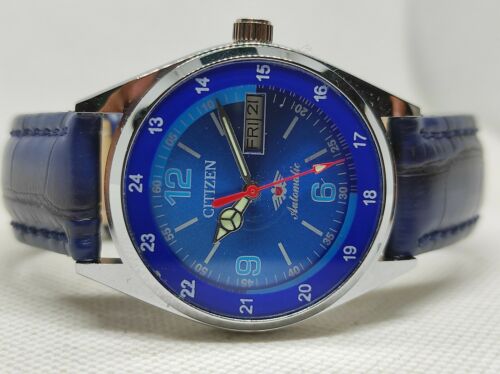 Vintage Citizen Automatic Day Date Blue Color Dial Men's Wrist Watch ...