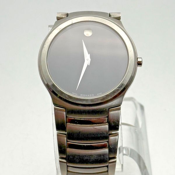 Men's Movado Kardelo 84 G2 1851 Black Dial Stainless Steel Watch