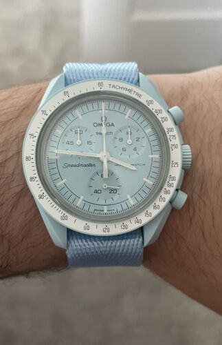 Omega x Swatch - FITS URANUS MOONSWATCH - BLUE NATO STRAP (WATCH