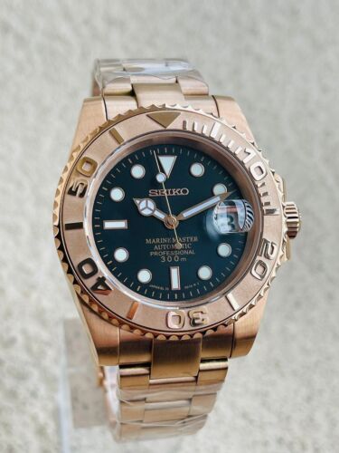 カスタム NH35 mod ツートン ローズゴールド ブラウン ダイヤル Custom Mod “Rose Gold” Made With Authentic Seiko NH35