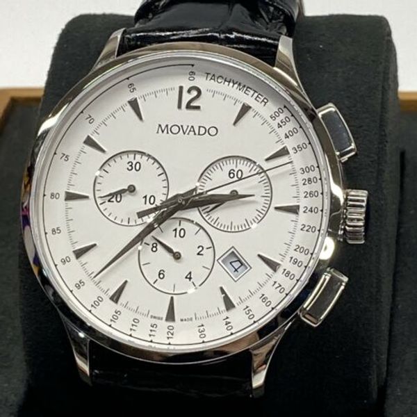 MOVADO CIRCA Chronograph Tachymeter St Steel Quartz Watch 35.1.14.1184