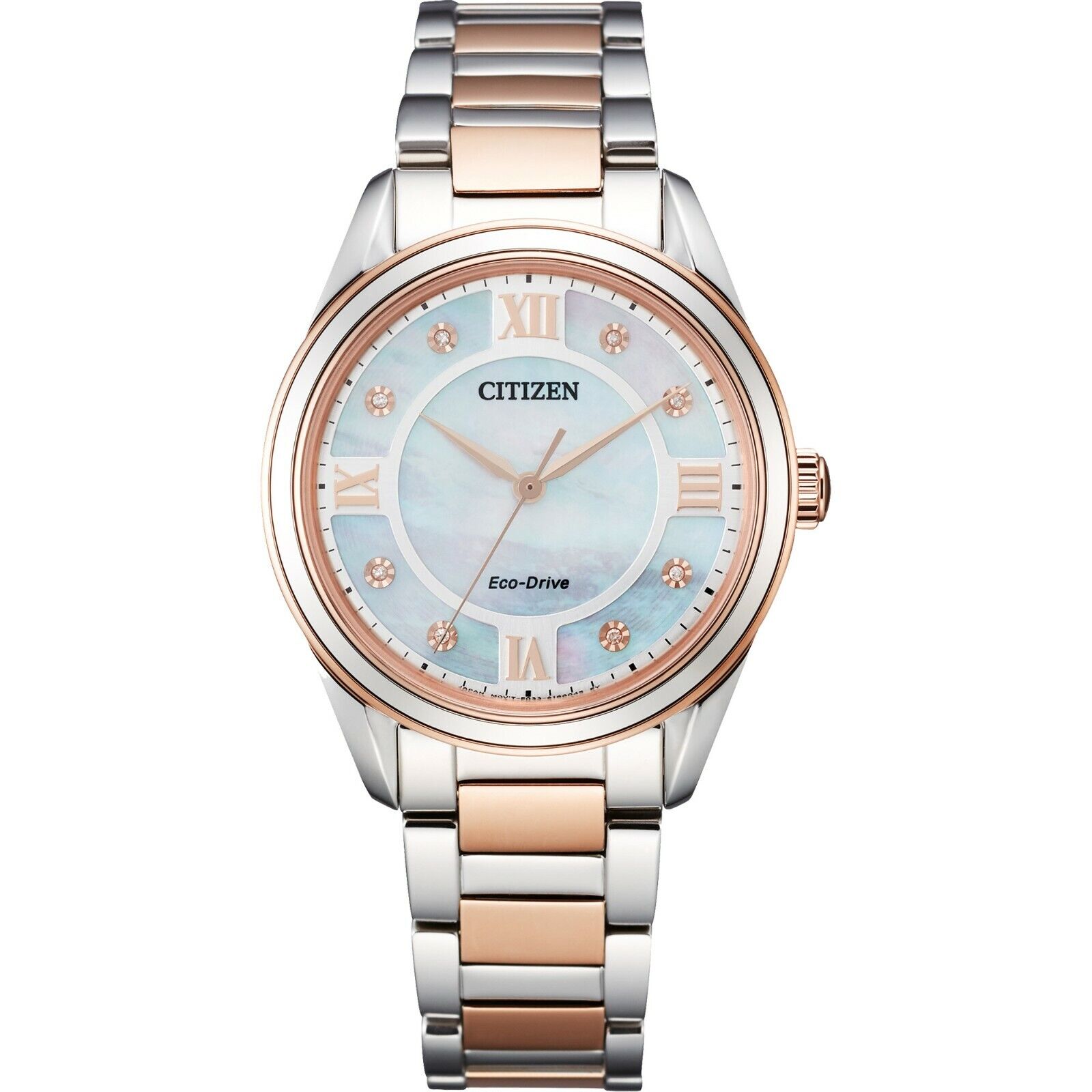 Citizen Eco Drive Arezzo Women s Diamond Accent Two Tone 32mm