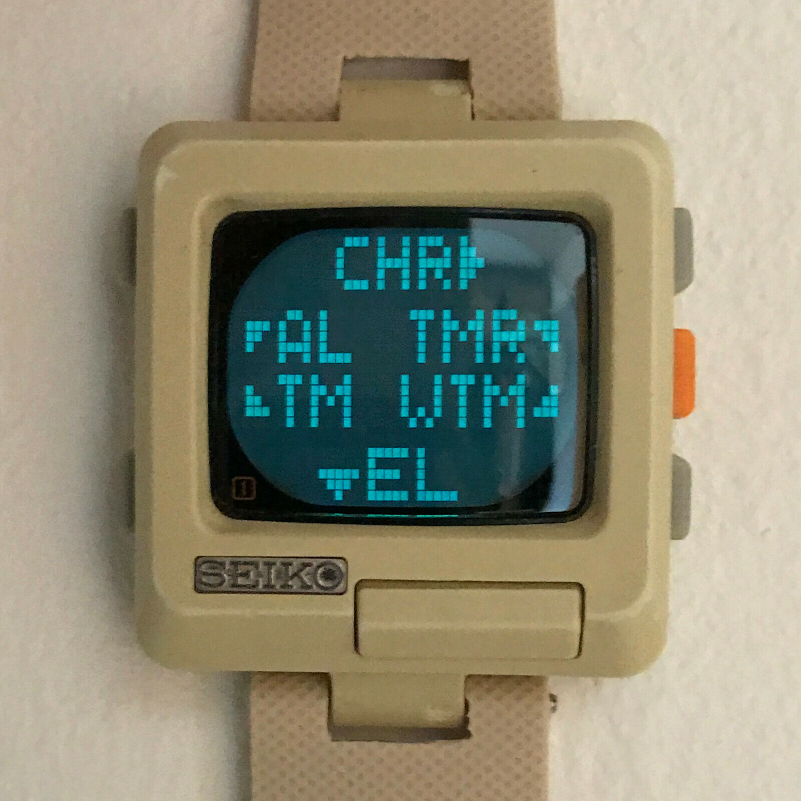 Vintage SEIKO TIMETRON Watch digital square dot matrix Japan beige LED LCD  | WatchCharts