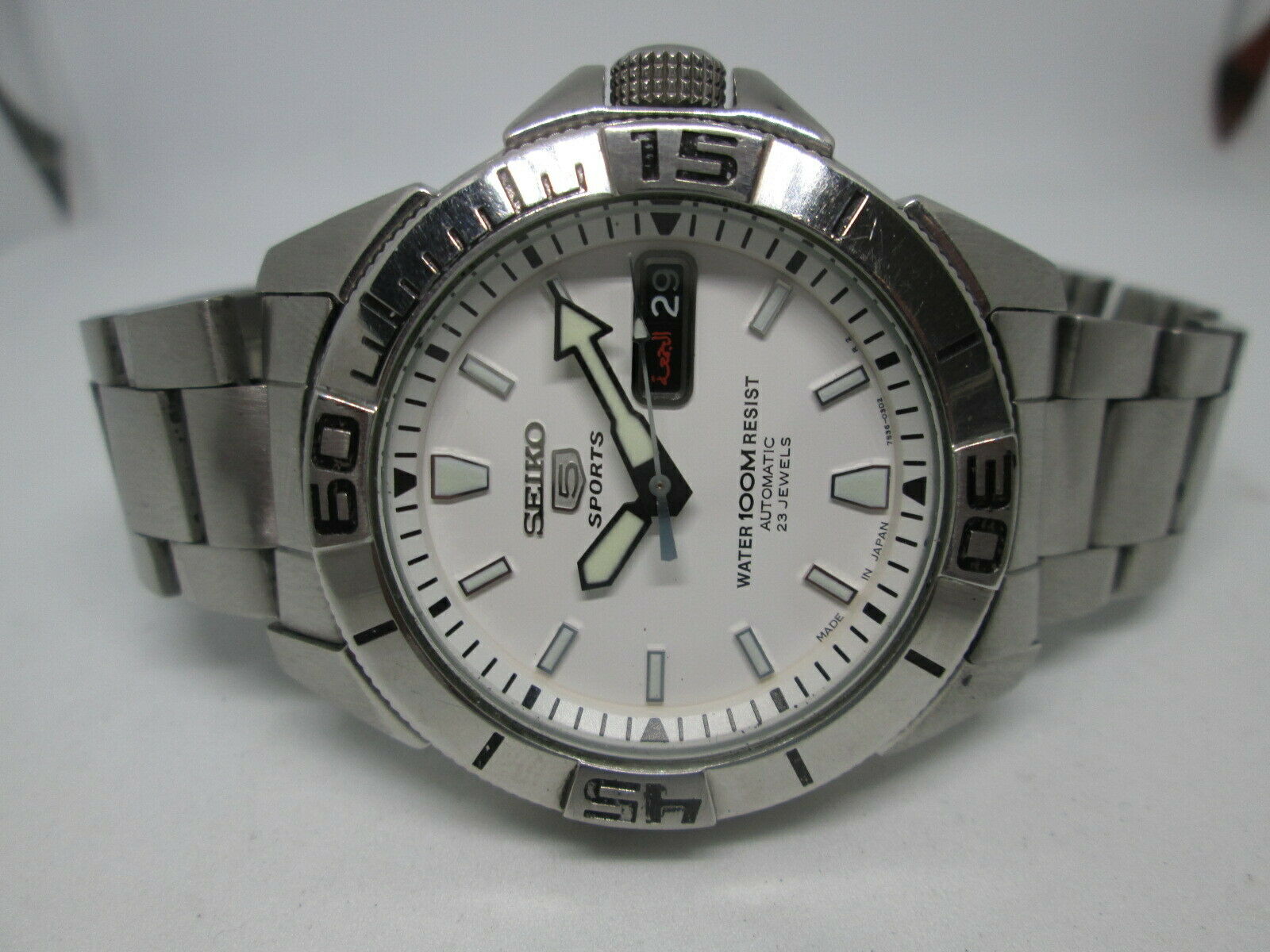 SEIKO 7S36-02H0 100M STAINLESS STEEL AUTOMATIC MENS DIVER