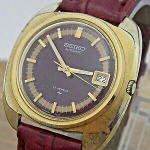 Vintage Seiko 7005-7089 17 jewel automatic GP watch with Purple dial and  band | WatchCharts