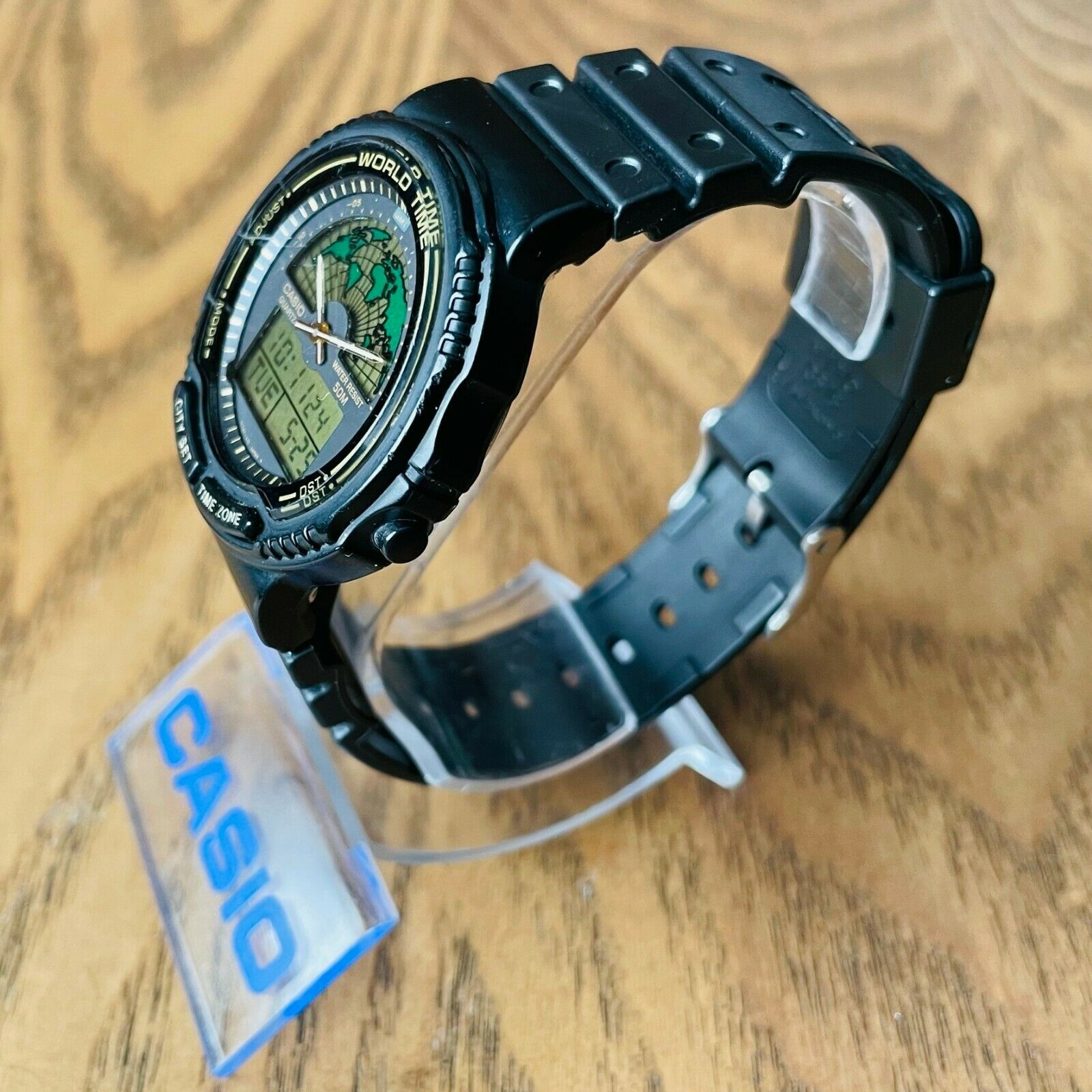 RARE Vintage 1993 Casio AW-21U Ana-Digi World Time Watch Made in 