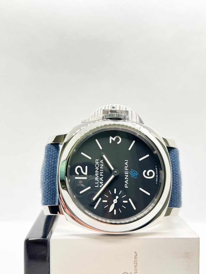 Pre Owned Panerai Luminor Marina Logo Pam 777 Black Dial Winding