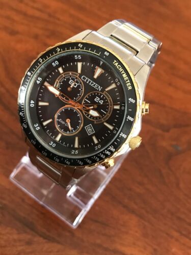 Citizen Eco-Drive Chronograph Watch Steel/Gold H500-S103657 + Box