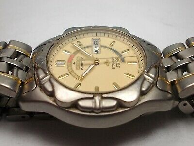 SEIKO KINETIC TITANIUM SQ50 DAY DATE MEN S WATCH 5M43 0C60