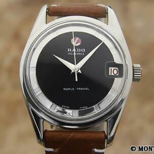 Rado World Travel Swiss Made Vintage Automatic Men 34mm Vintage