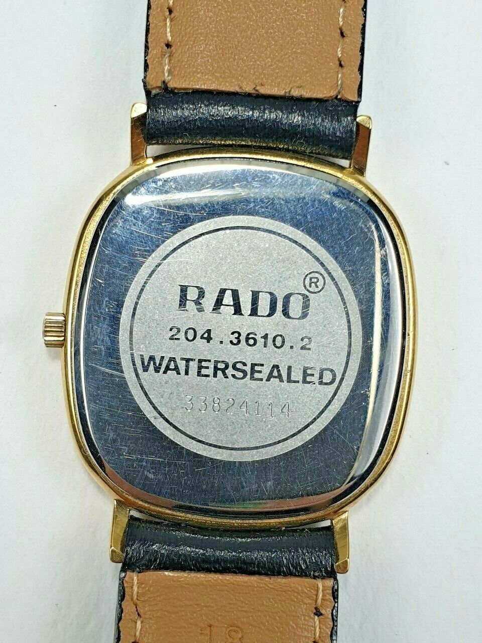 Rado 204.3610.2 Plaque G 10M Quartz Mens 30mm Gold Swiss
