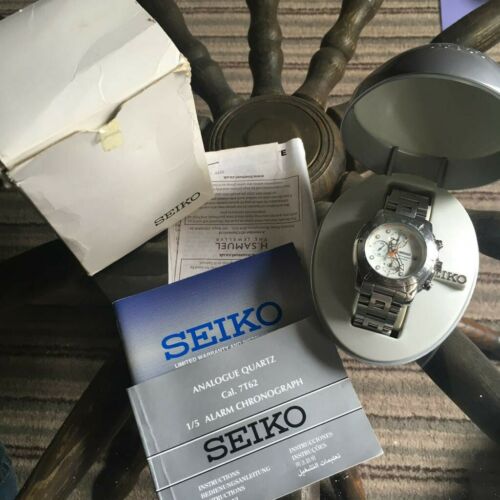 Mens Seiko Analogue quartz cal.7T62 1 5 ALARM Chronograph Watch