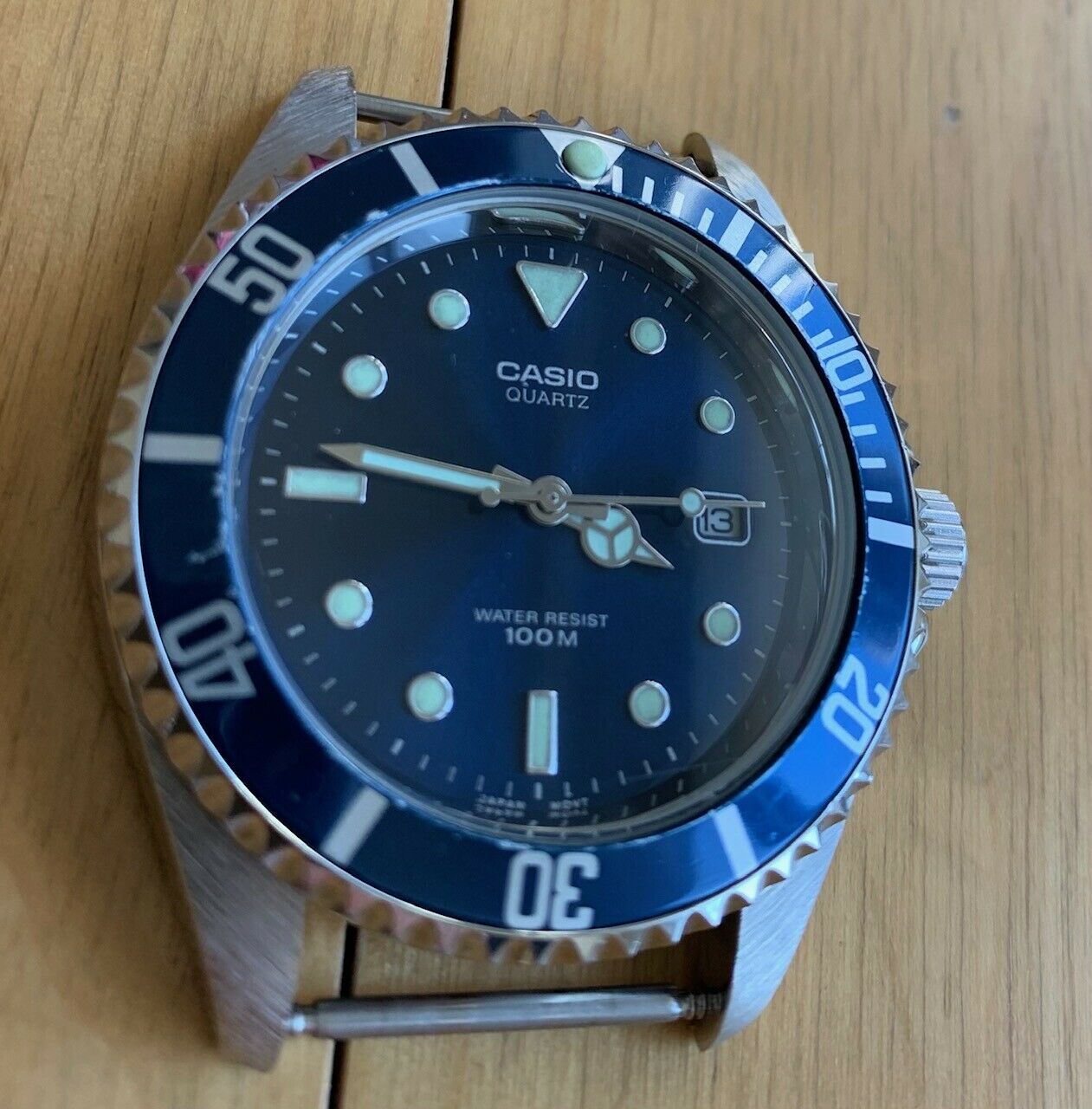 Casio 1346 MTD 1010 Blue Face hot Stainless W/R 100 Meters