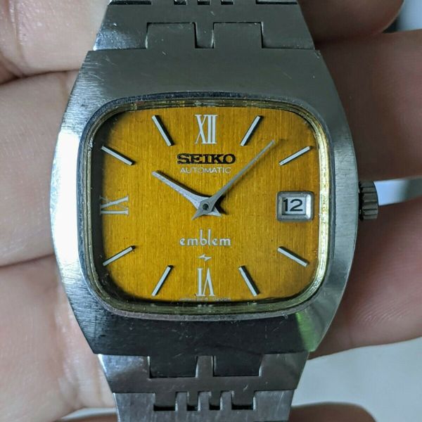 Vintage '74 Seiko Emblem 2418-3020 Hi-Beat Watch, Orig. Band