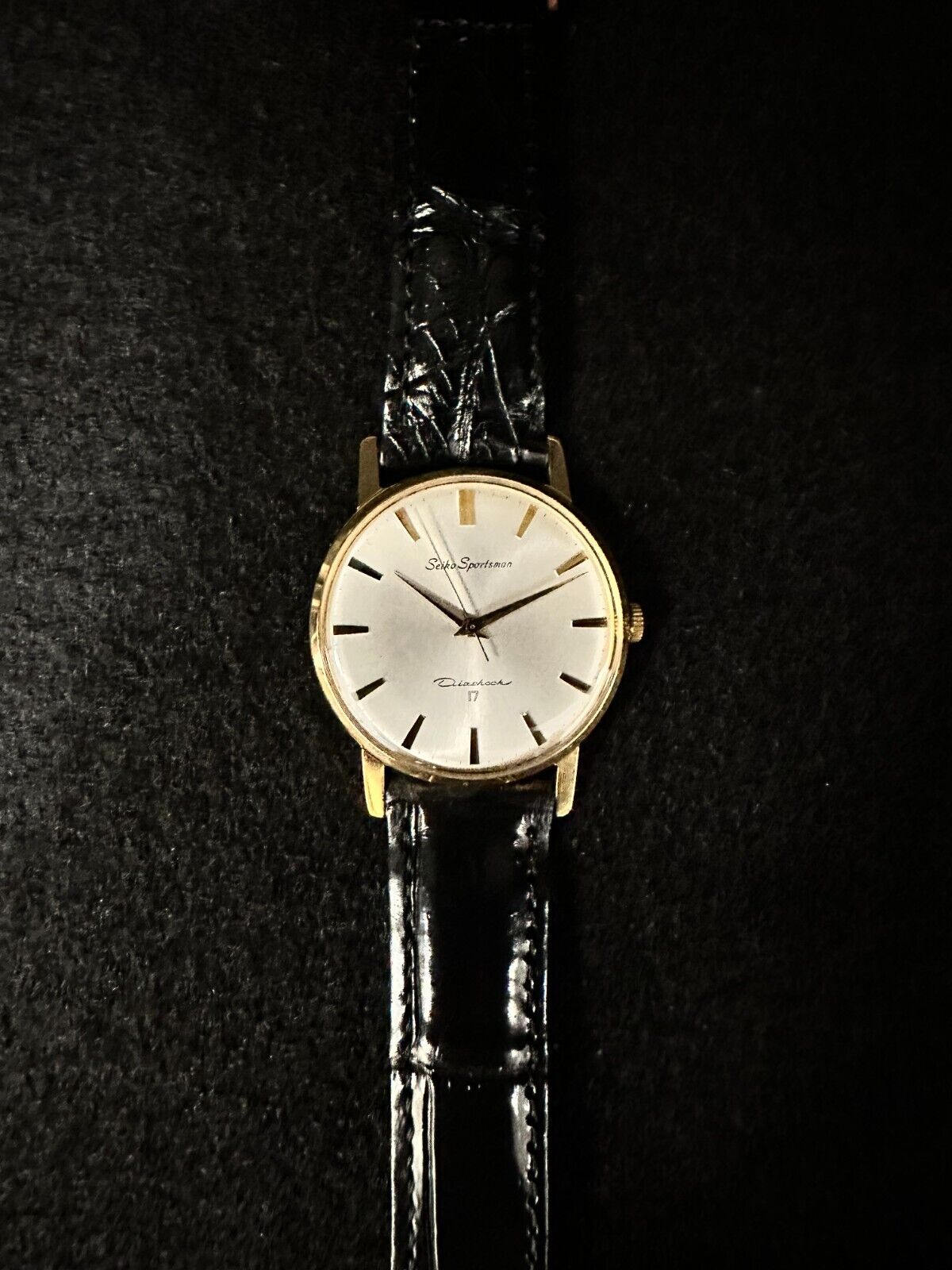 Vintage Seiko Sportsman Gold Plate Diashock 17 jewels 