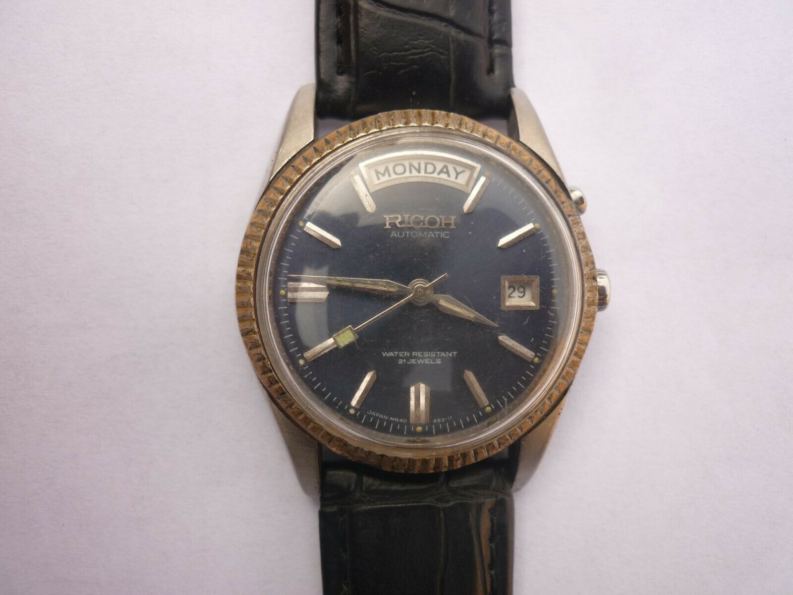 Ricoh 061121 Automatic 21 Jewels Day 12 Vintage Watch Japan