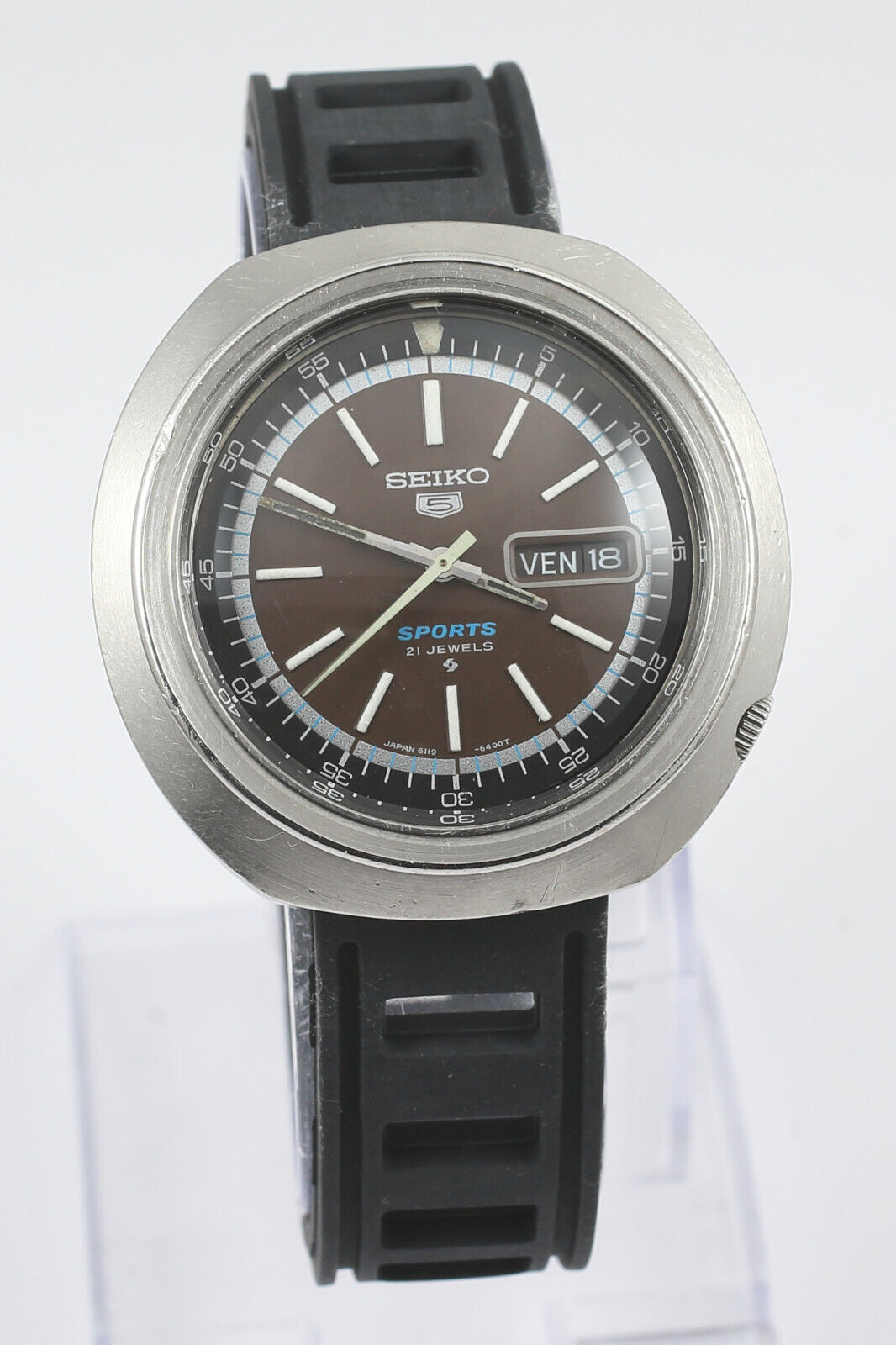 Vintage SEIKO 5 SPORTS 6119-6400 'UFO' 21 Jewel Automatic Watch