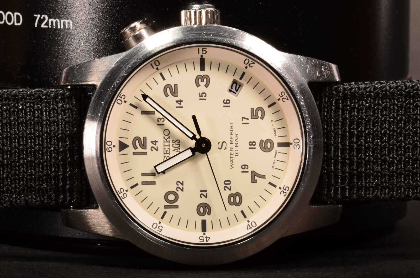 Seiko 5M22-6C20 SCFT003 SUS White/ivory Military dial AGS/Kinetic
