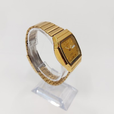 Seiko 5 Watch Gents 7S26-00R0 Automatic Gold Tone Bracelet