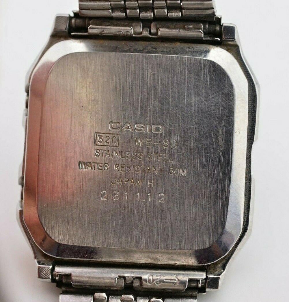 Vintage Unisex Casio Digital Solar Watch WB-80 JDM Japan Stainless