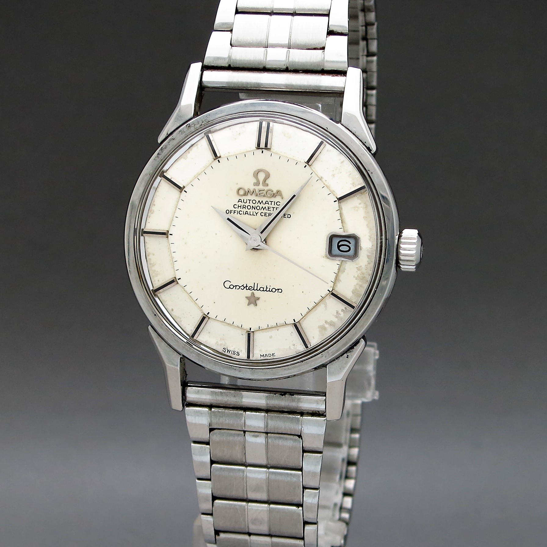 FS Omega Constellation Calendar 168.005 Pie Pan 1972 Vintage 34mm