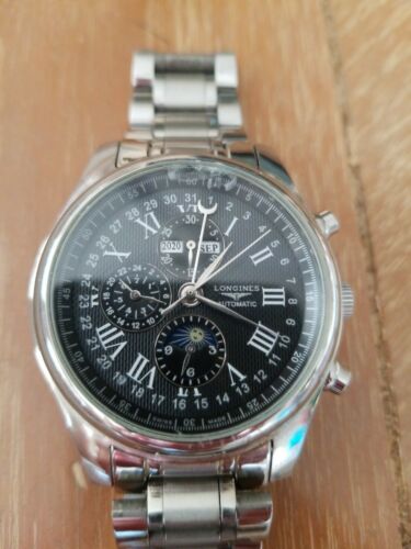 LONGINES REPLICA MASTER COLLECTION BLACK DIAL CHRONOGRAPH MOON