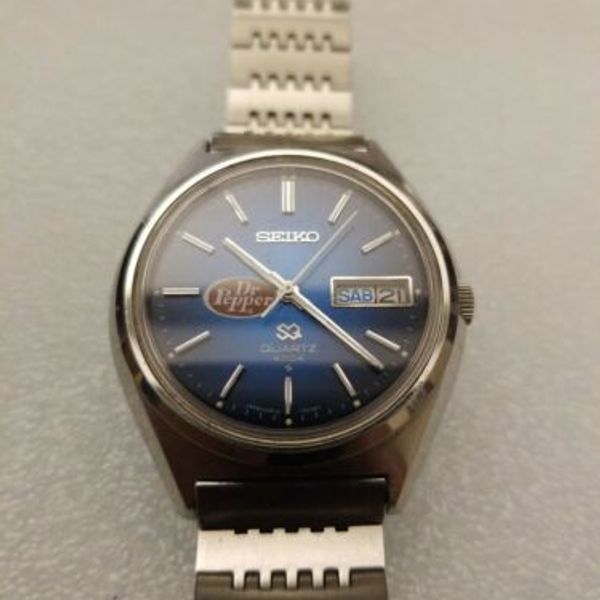 Rare Mens Seiko 17 jewels Dr Pepper Edition Day Date Watch with
