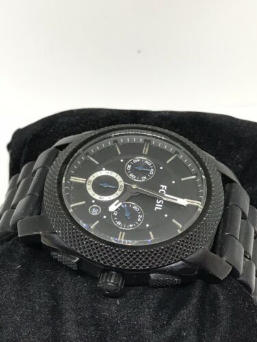 machine chronograph black silicone watch